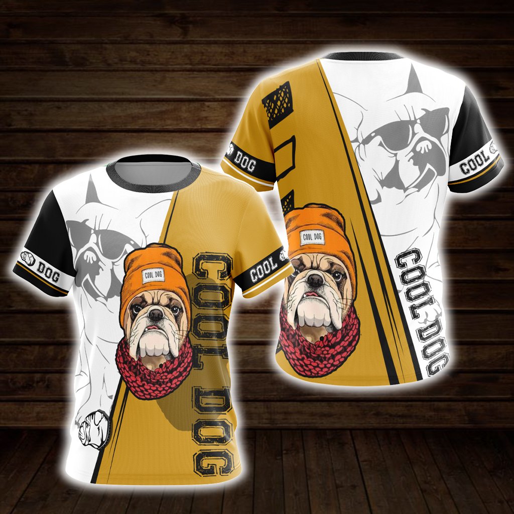 Hipster Pug Dogs Unisex 3D T-shirt