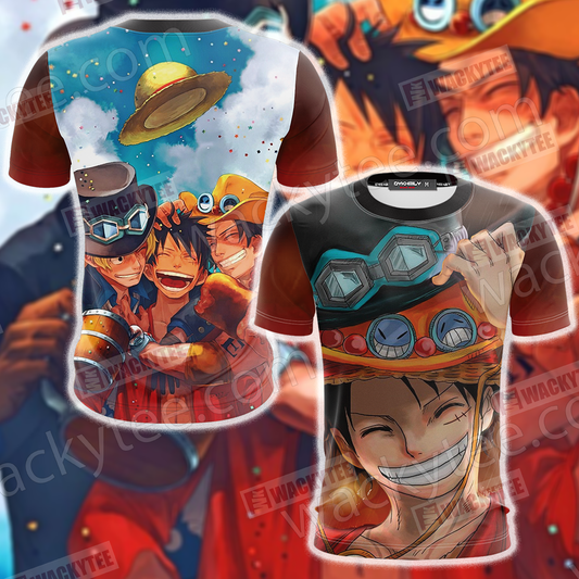 One Piece Luffy Ace Sabo Unisex 3D T-shirt