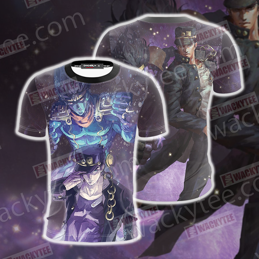 Jojo's Bizarre Adventure Jotaro Kujo And Star Platinum 3D T-shirt T-shirt