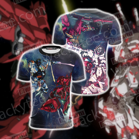 Mobile Suit Gundam Unicorn Gundam And Sinanju 3D T-shirt T-shirt