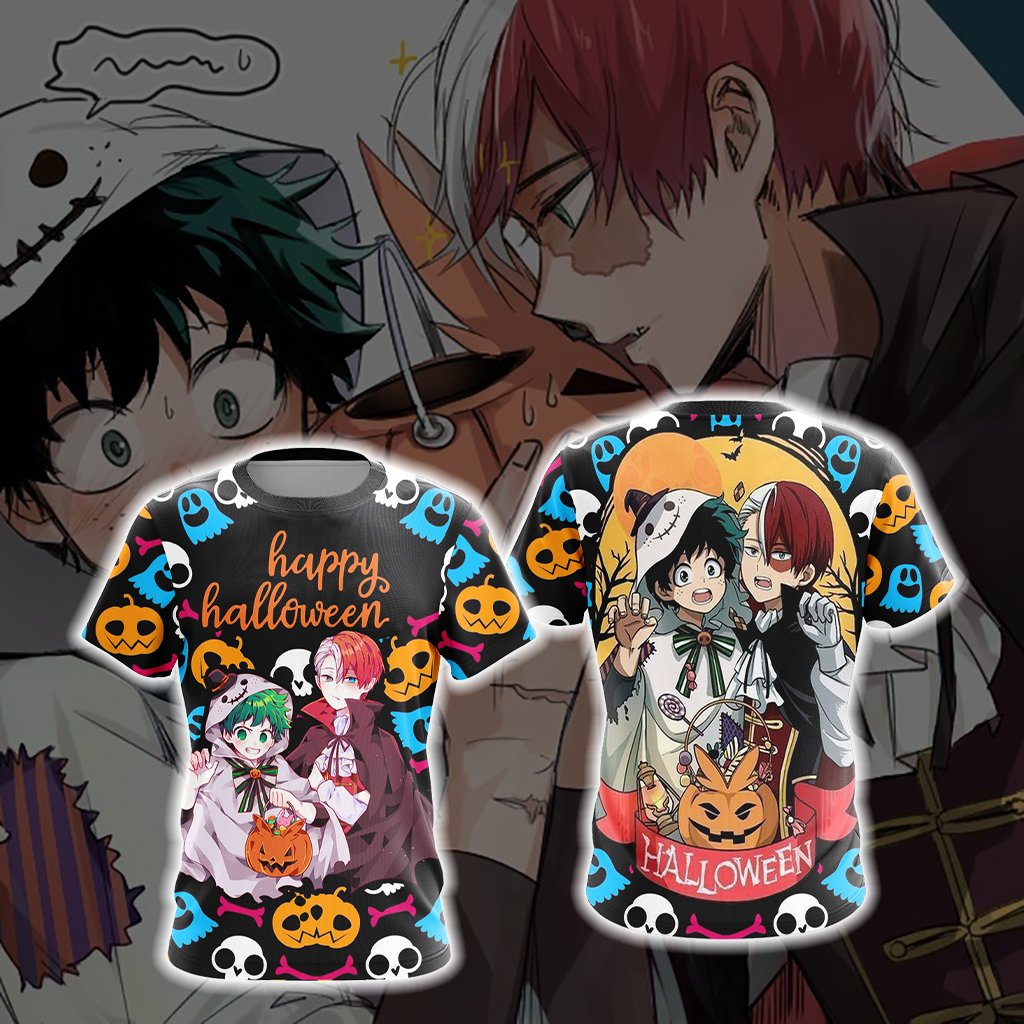 My Hero Academia - Deku and Todoroki Halloween Unisex 3D T-shirt T-shirt