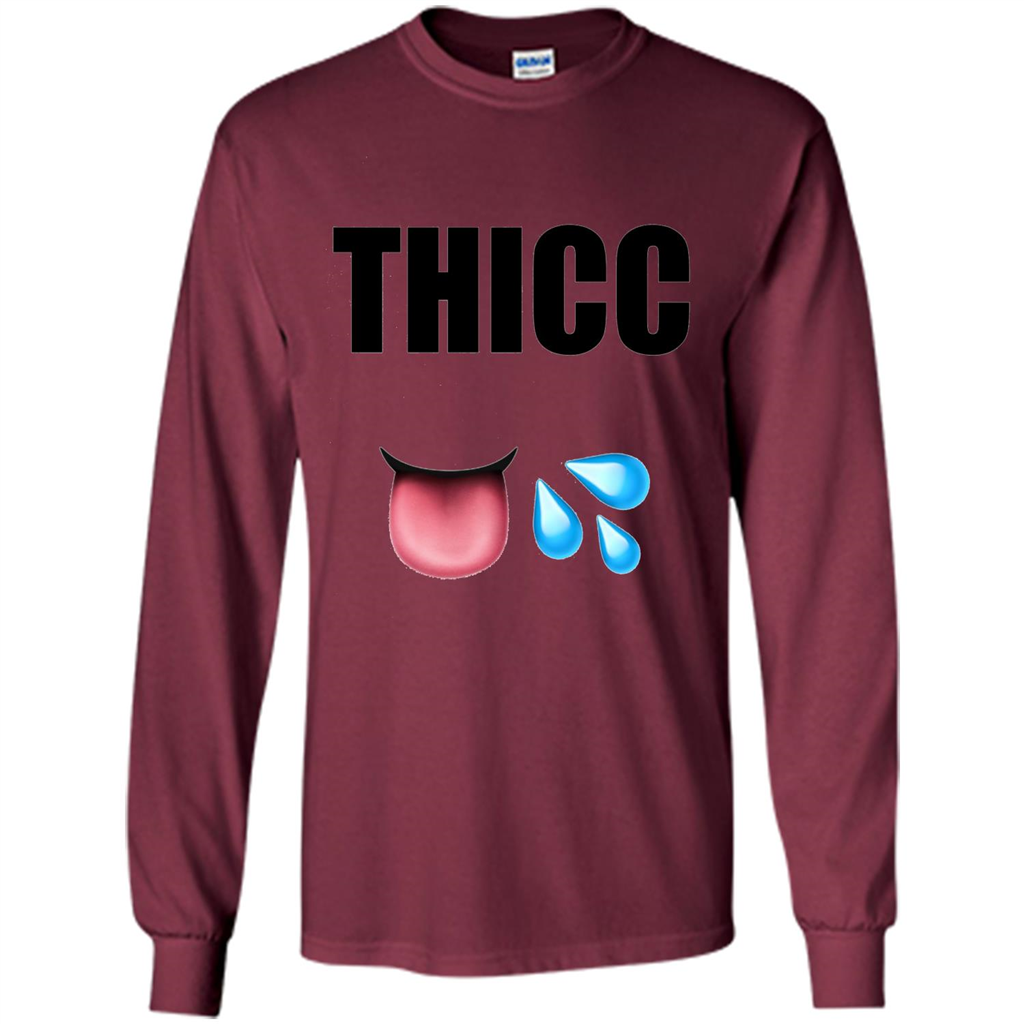 THICC Funny Gym Squat T-shirt Maroon