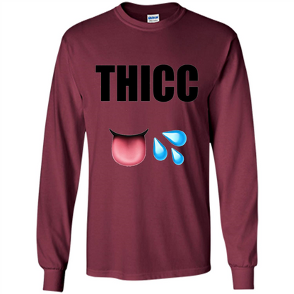 THICC Funny Gym Squat T-shirt Maroon