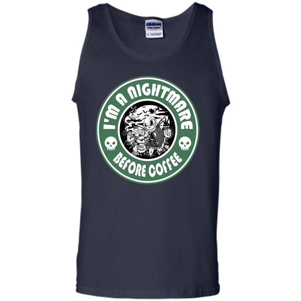 Halloween T-shirt I'm A Nightmare Before Coffee T-shirt Navy