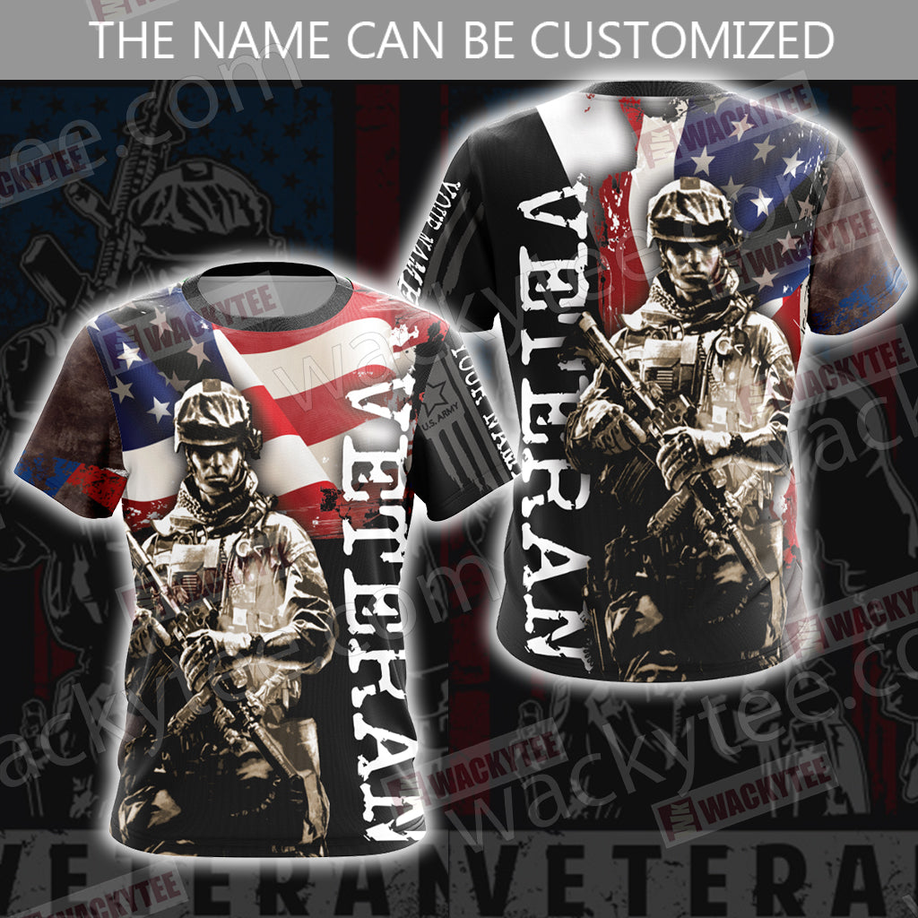 Veteran (Customized Name) Unisex 3D T-shirt