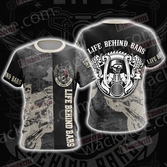 Biker Life Behind Bars Unisex 3D T-shirt