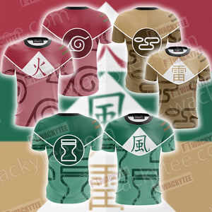 Naruto Hokage Konoha Symbol Unisex 3D T-shirt