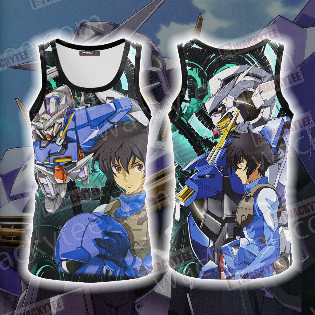 Mobile Suit Gundam Setsuna F. Seiei And The Exia Gundam 3D Tank Top