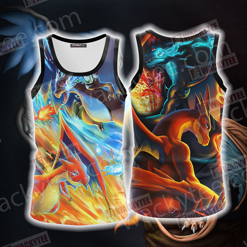 Pokemon Charizard X And Charizard Y Unisex 3D Tank Top