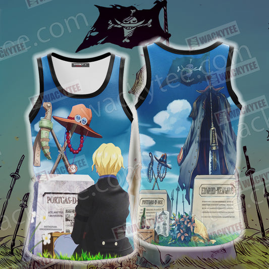 One Piece Sabo visits Ace's grave Unisex 3D Tank Top