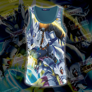 Digimon Garurumon And Yamato 3D Tank Top