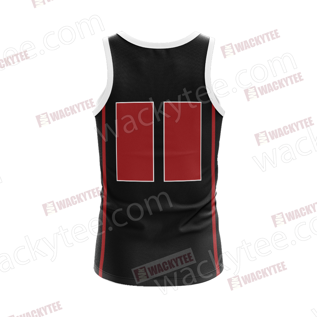 Kuroko's Basketball - Seirin - Black Customized Number Unisex 3D Tank Top