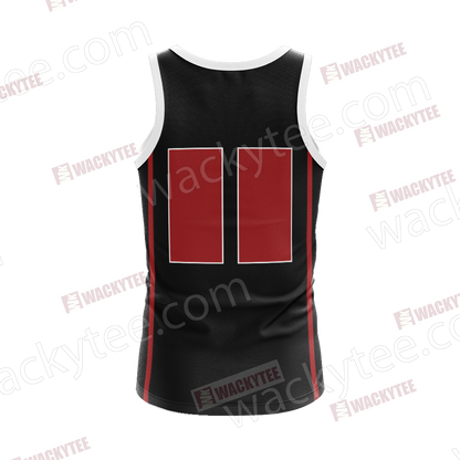 Kuroko's Basketball - Seirin - Black Customized Number Unisex 3D Tank Top