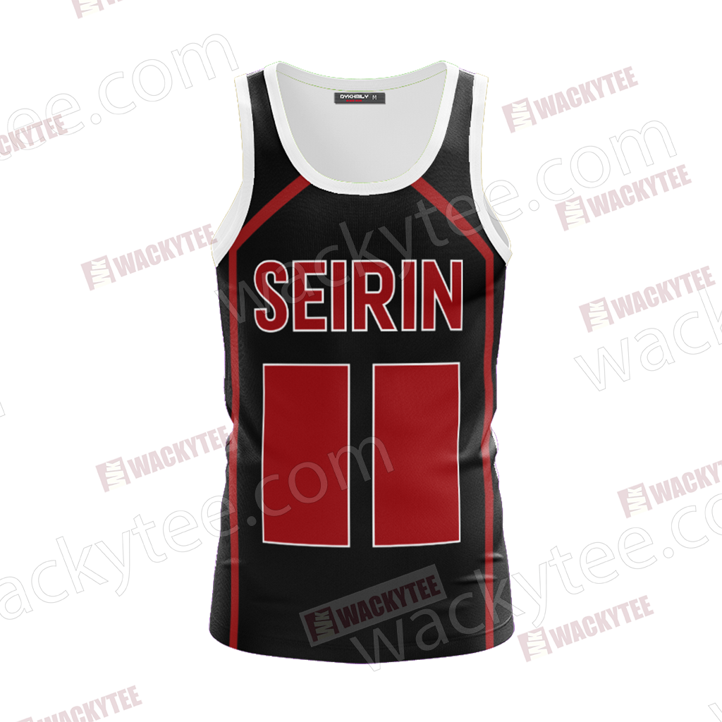 Kuroko's Basketball - Seirin - Black Customized Number Unisex 3D Tank Top