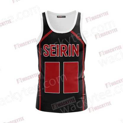 Kuroko's Basketball - Seirin - Black Customized Number Unisex 3D Tank Top