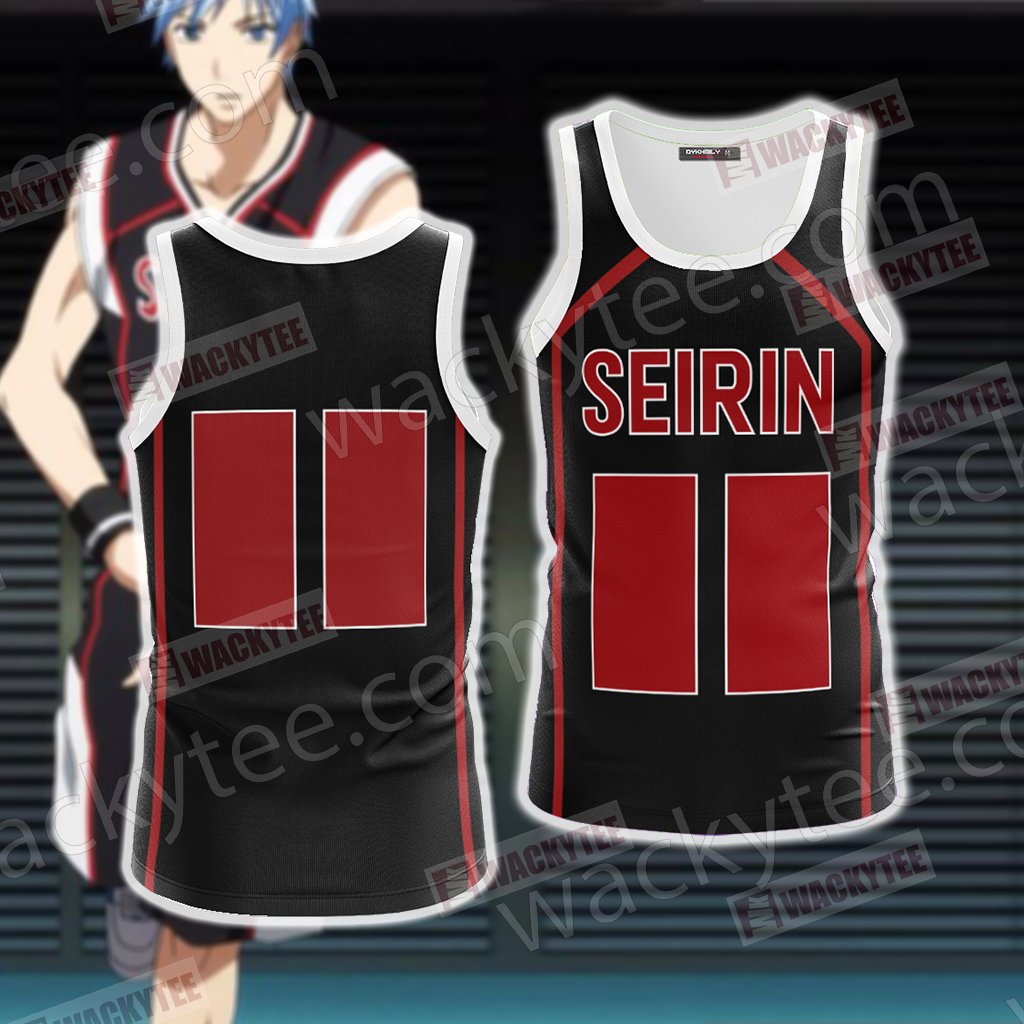 Kuroko's Basketball - Seirin - Black Customized Number Unisex 3D Tank Top
