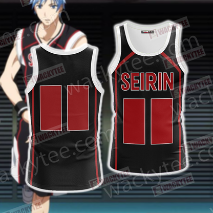 Kuroko's Basketball - Seirin - Black Customized Number Unisex 3D Tank Top