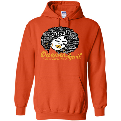 Queen Are Born In April T-shirt Orange