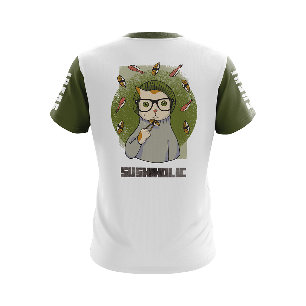 Hipster Cat Sushi Unisex 3D T-shirt