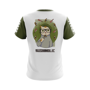 Hipster Cat Sushi Unisex 3D T-shirt