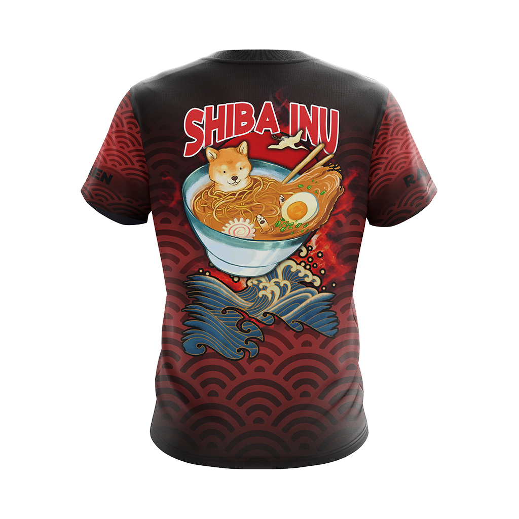 Shiba Inu and Ramen Japanese Style Unisex 3D T-shirt
