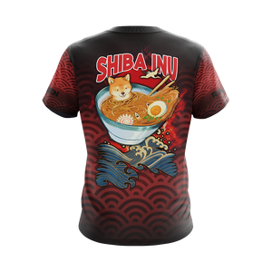 Shiba Inu and Ramen Japanese Style Unisex 3D T-shirt