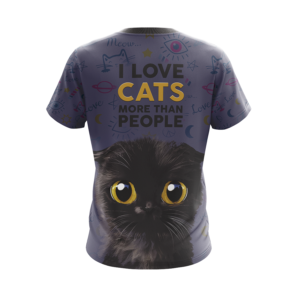 I Love Cats More Than People Unisex 3D T-shirt