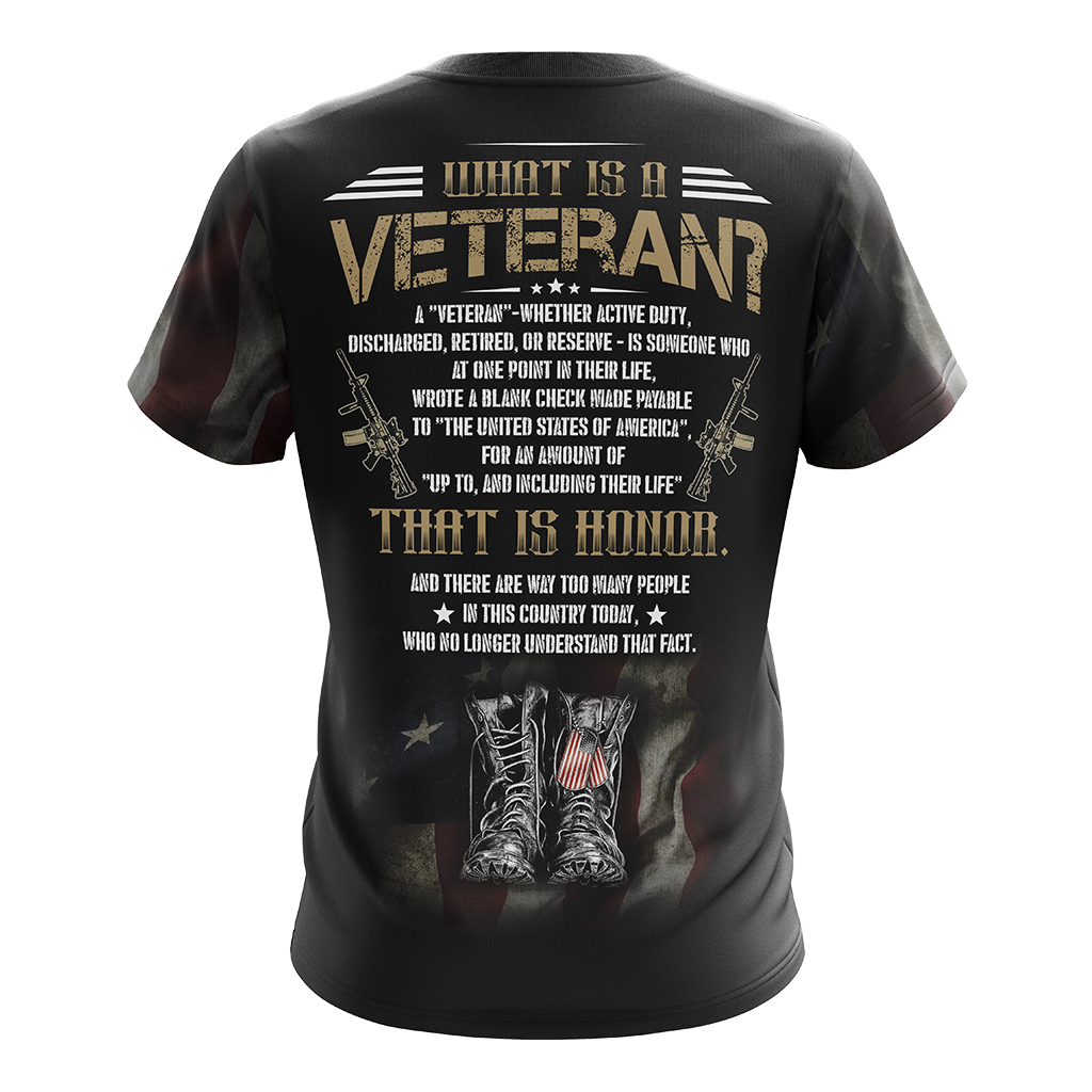 What is a veteran All Over Print T-shirt Zip Hoodie Pullover Hoodie