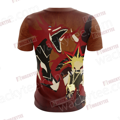 Yu Gi Oh! Yugi Muto And Slifer The Sky Dragon 3D T-shirt