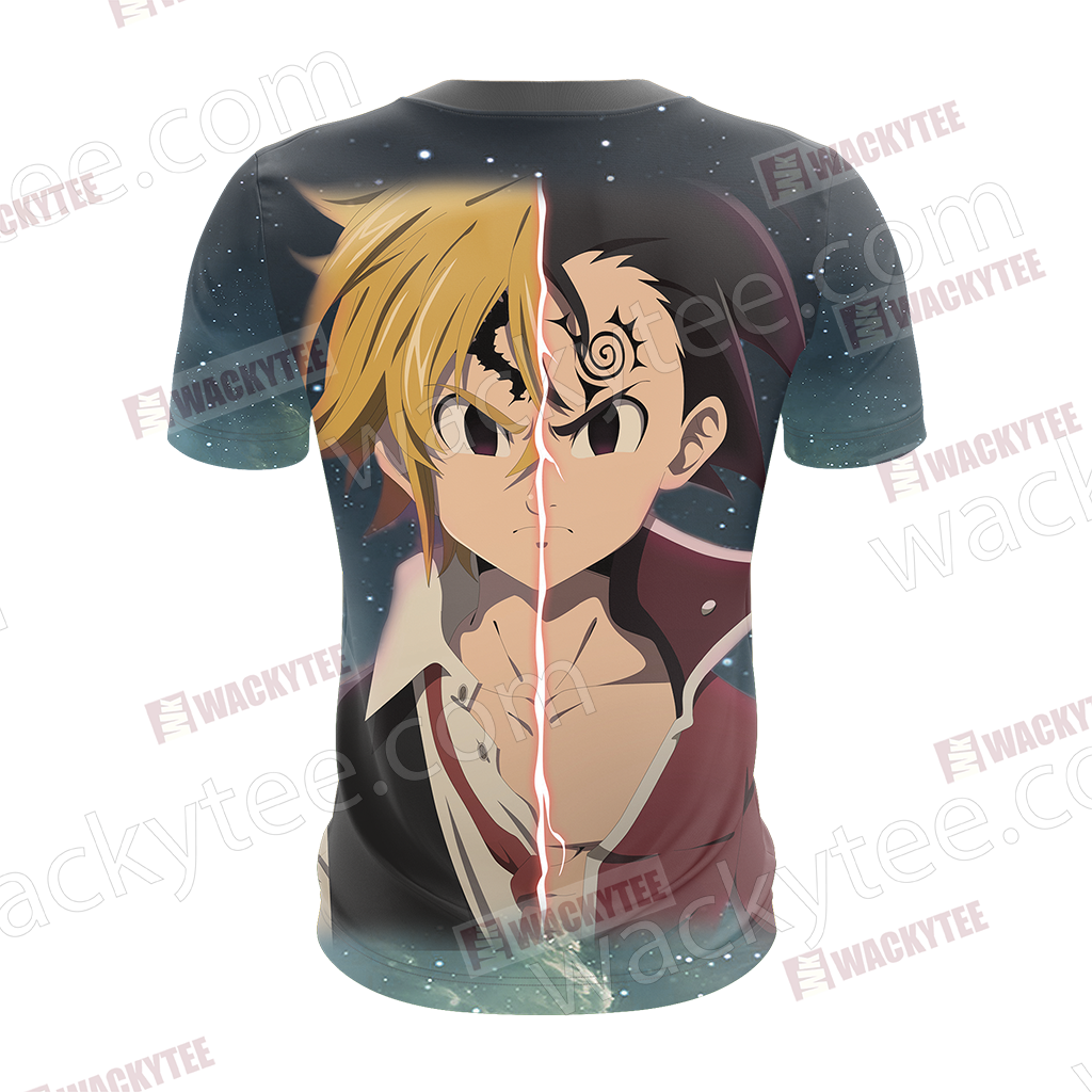 The Seven Deadly Sins Meliodas x Zeldris Estilo 3D T-shirt