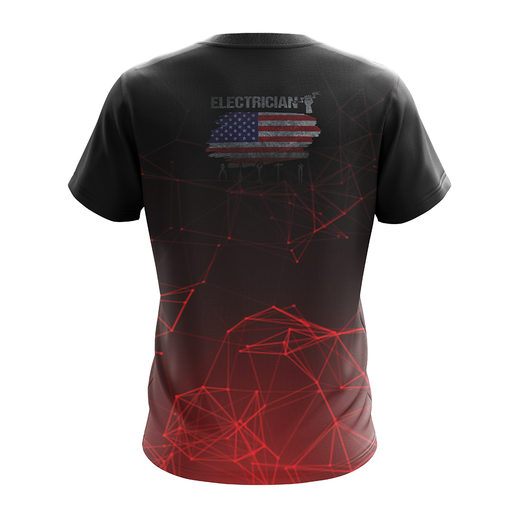 Patriotic Electrician American Flag Unisex 3D T-shirt