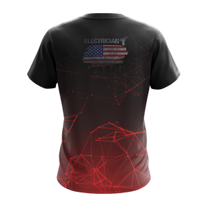 Patriotic Electrician American Flag Unisex 3D T-shirt