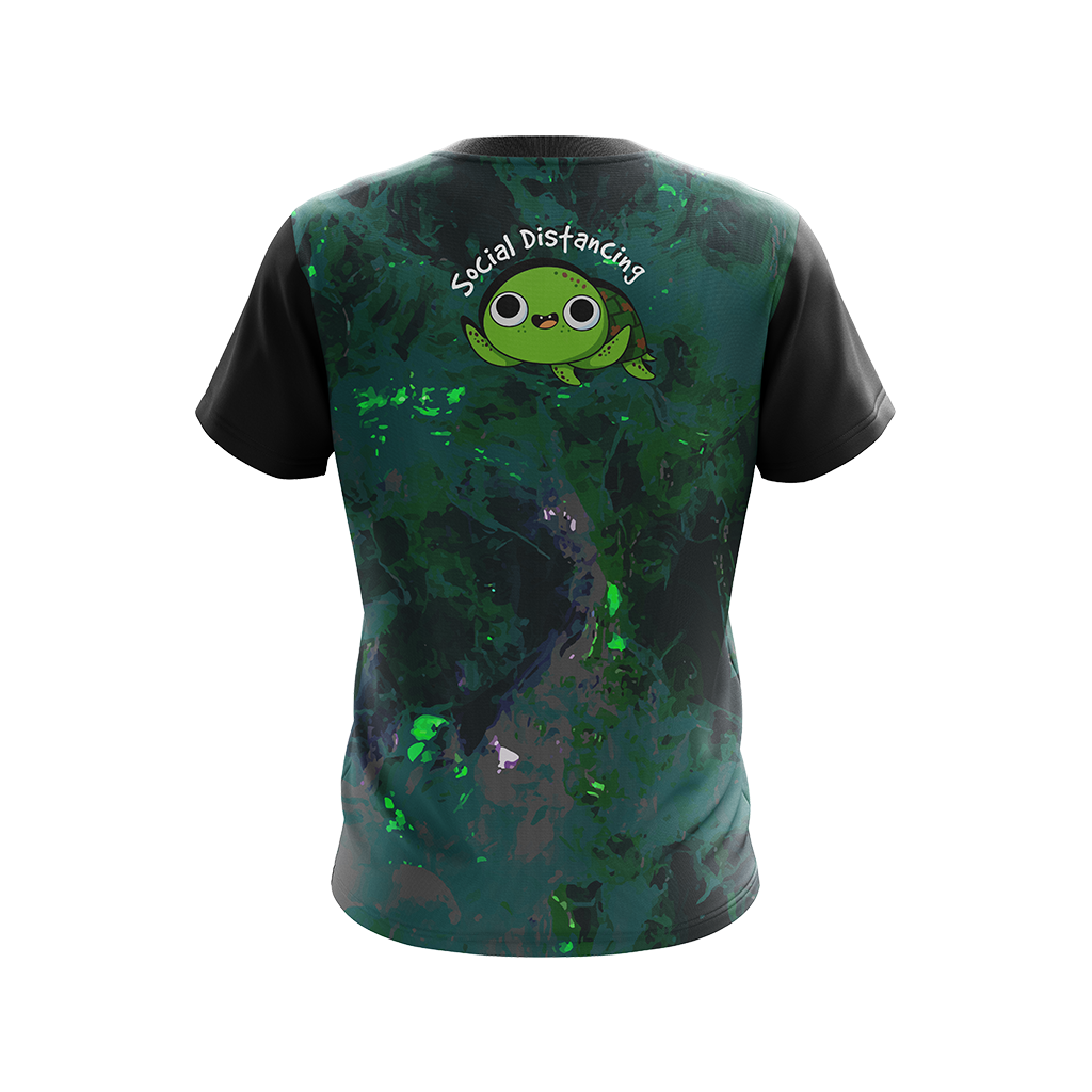 I Just Practice Social Distancing Funny Turtle Unisex 3D T-shirt