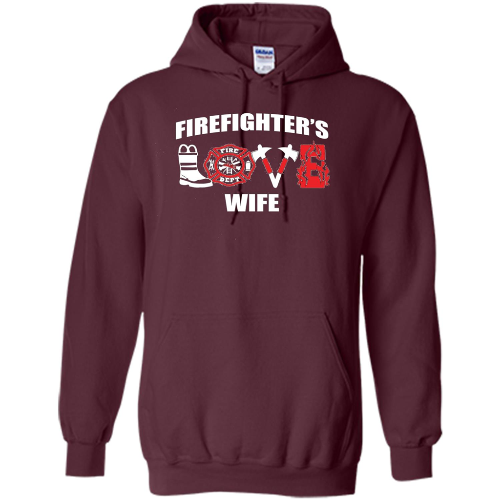 Firefighter Wife Love T-Shirt Maroon