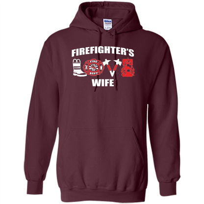 Firefighter Wife Love T-Shirt Maroon