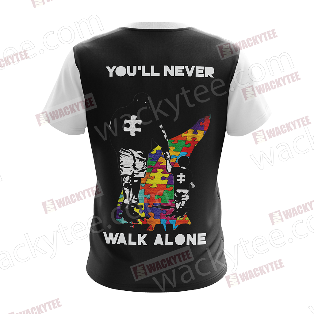 Autism It's Okay To Be Different You're Never Walk Alone Unisex 3D T-shirt