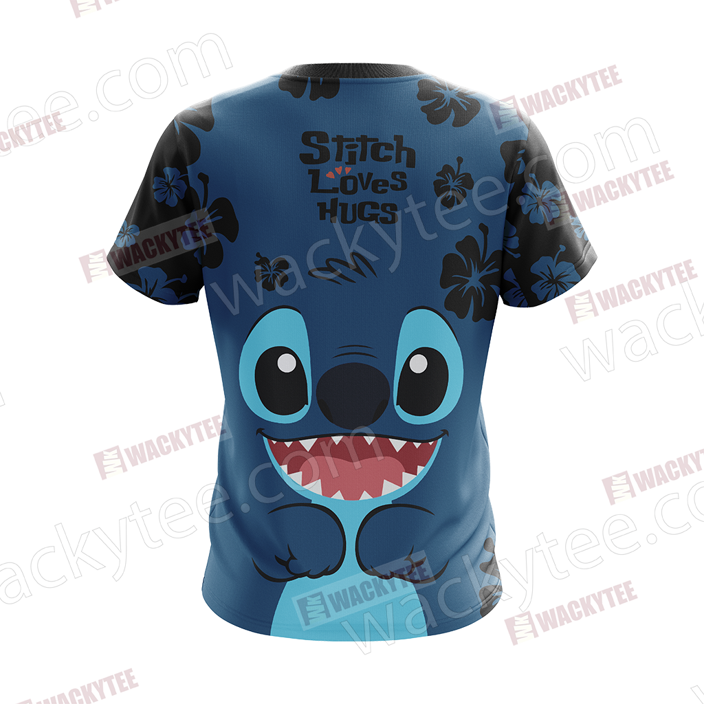 Stitch Loves Hugs Free Hugs Unisex 3D T-shirt