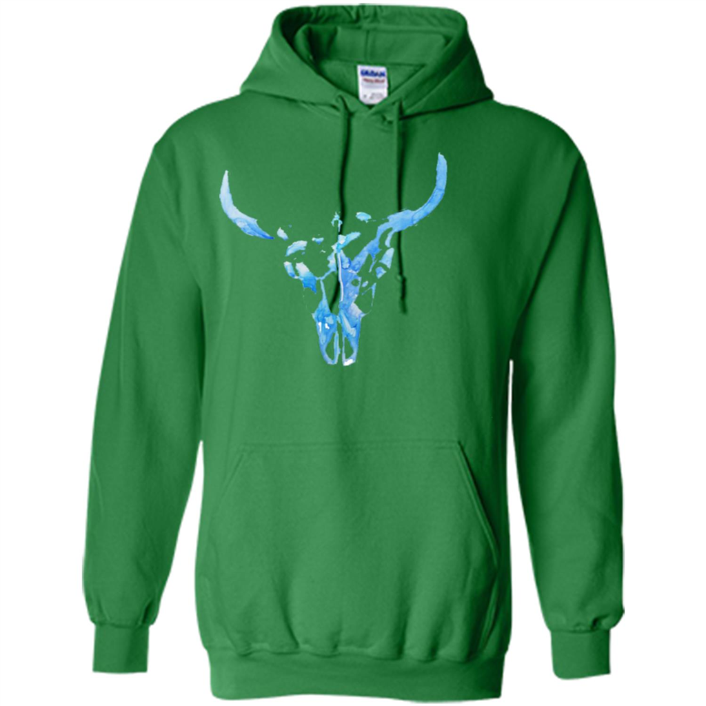 Watercolor Cow Skull T-Shirt Irish Green