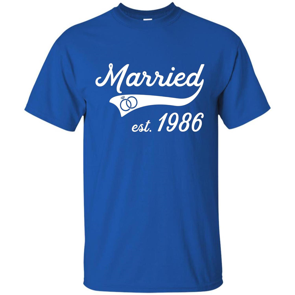Married Since 1986 T-shirt Wedding Anniversary T-Shirt Royal