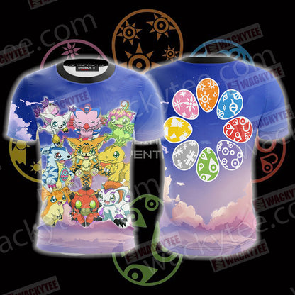 Digimon Eggs Unisex 3D T-shirt T-shirt