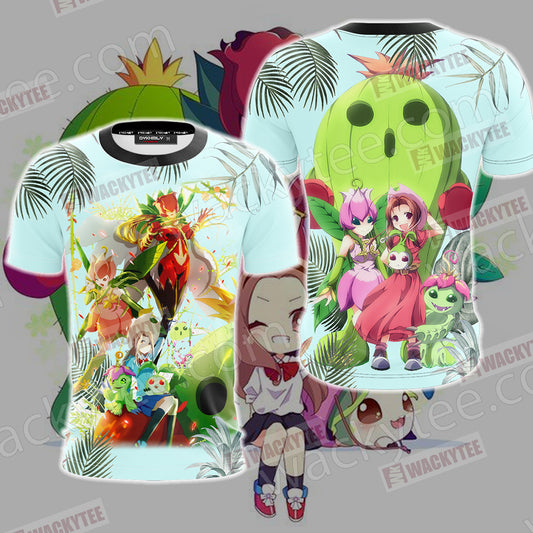 Digimon Palmon Evolution Line Unisex 3D T-shirt