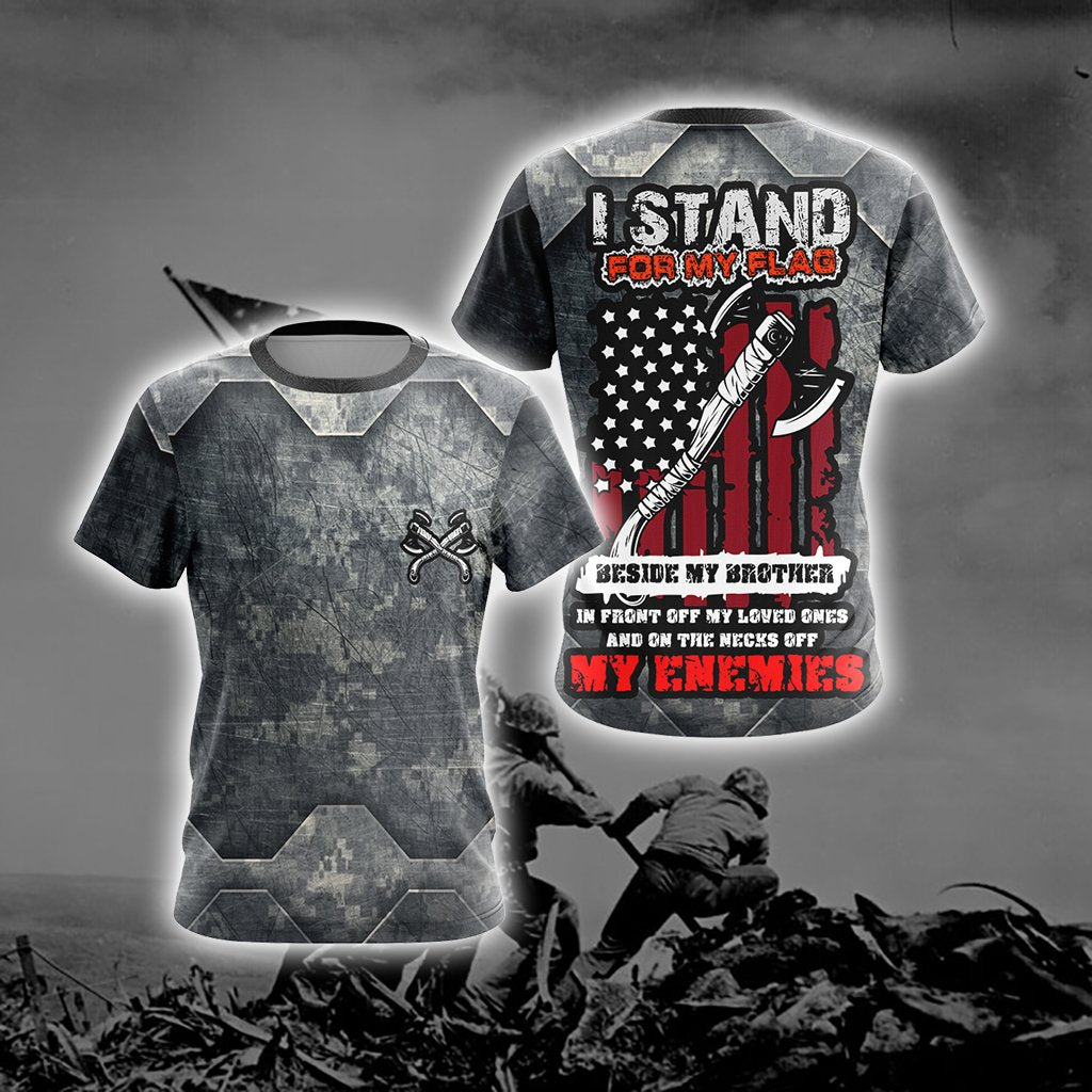 Veteran I Stand For My Flag Unisex 3D T-shirt