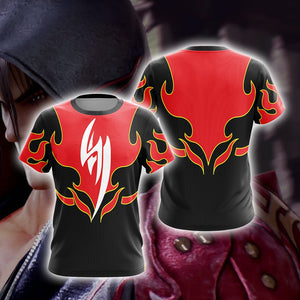 Tekken Jin Kazama Red Flame Unisex 3D T-shirt