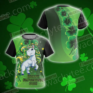 Unicorn Happy Saint Patrick's Day Unisex 3D T-shirt