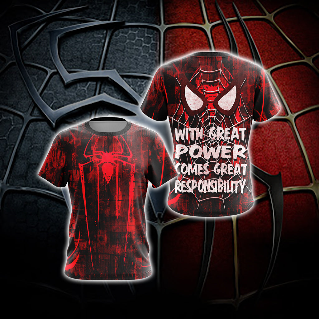 Spider-Man With Great Power Comes Great Responsibility Unisex 3D T-shirt T-shirt