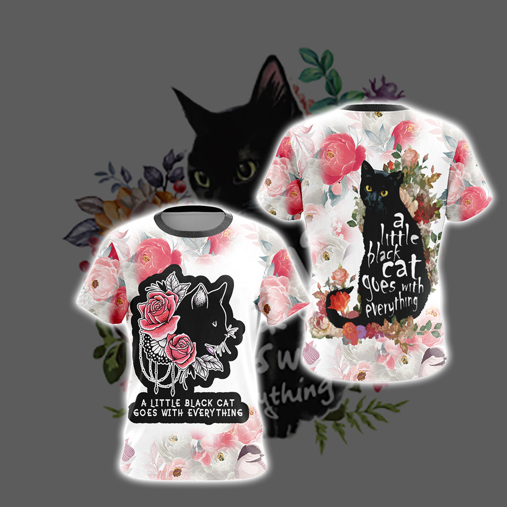 A Little Black Cat Goes With Everything Unisex 3D T-shirt