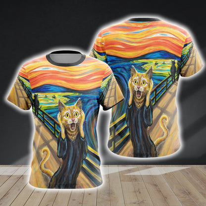 The Scream Cat Unisex 3D T-shirt