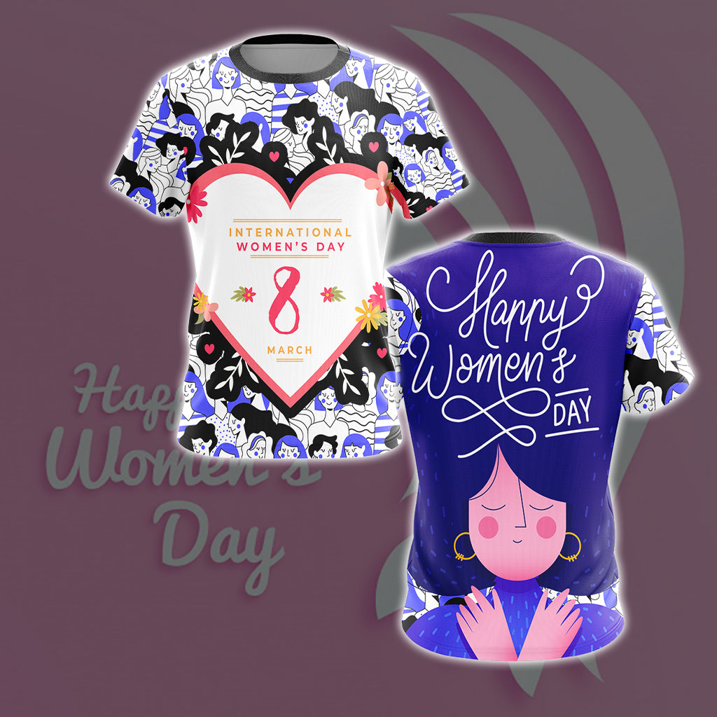 Happy Woman's Day 8th March 3D T-shirt