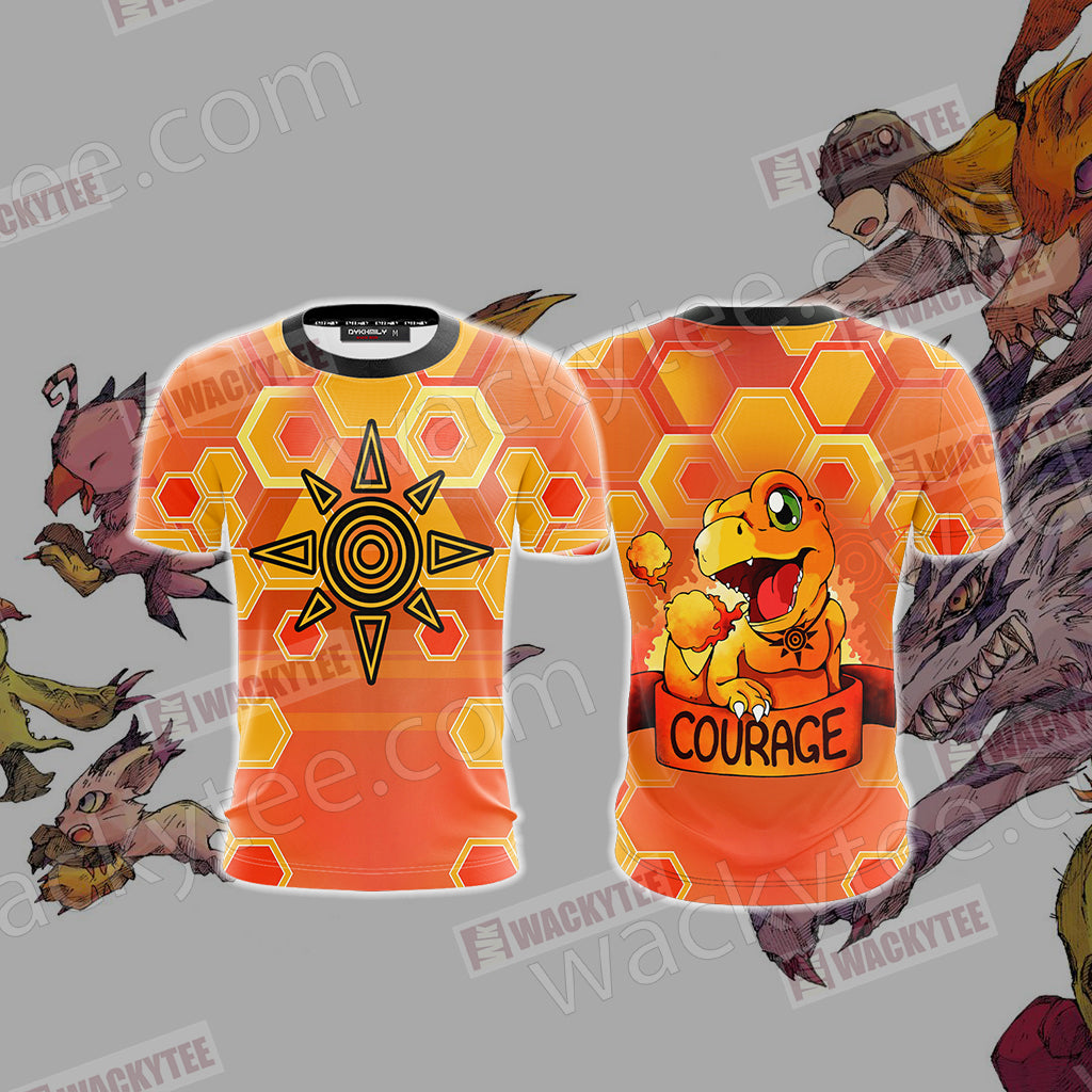 Digimon - The Crest Of Courage Unisex 3D T-shirt T-shirt