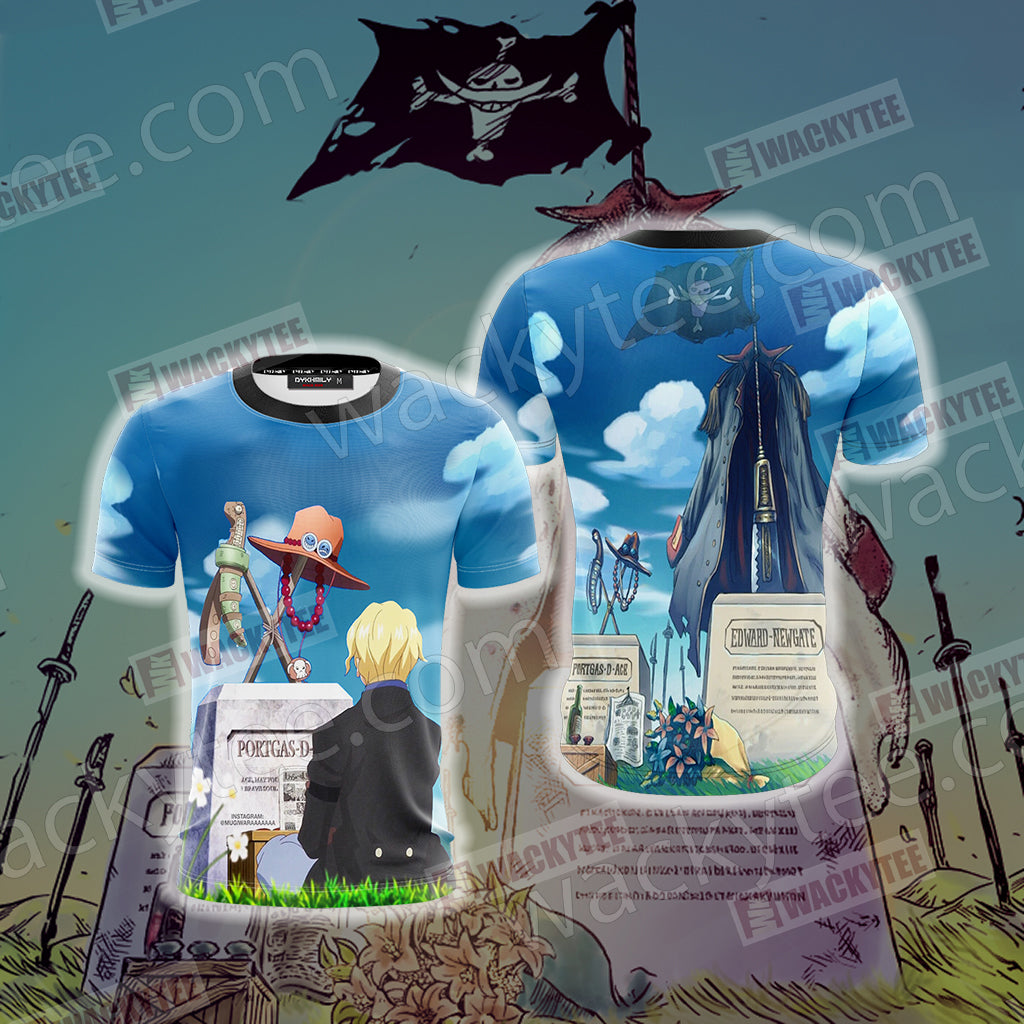 One Piece Sabo visits Ace's grave Unisex 3D T-shirt